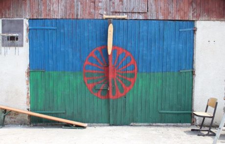 Roma-Flagge BuKi-Haus grün und bunt