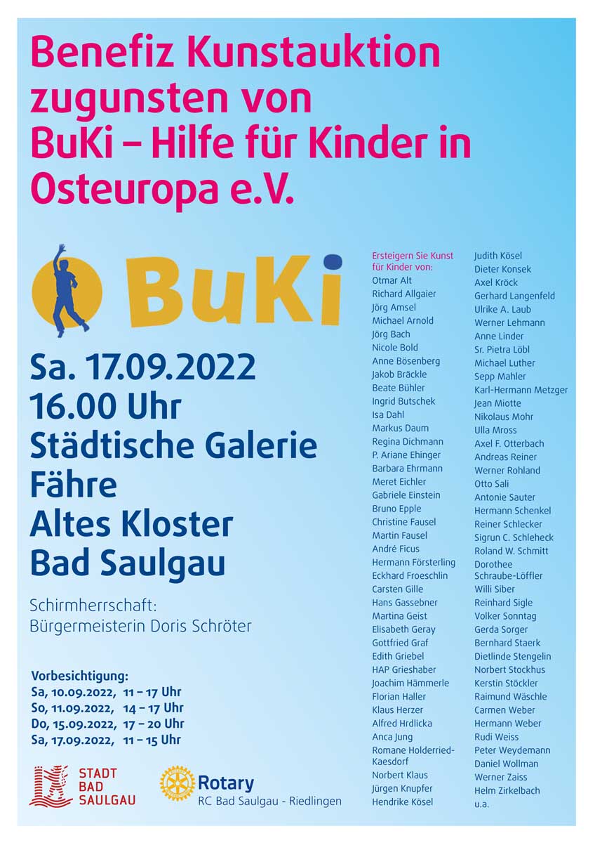 Benefiz Kunstauktion zugunsten von BuKi